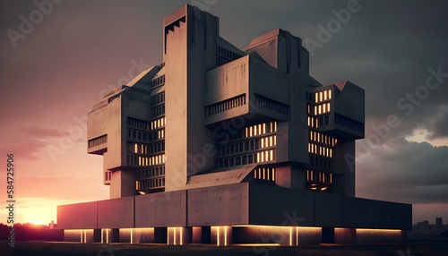 Brutalist Architecture at dusk
 