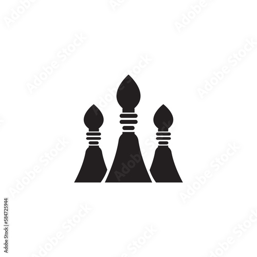 rook icon logo black illustration chess pawn vector design