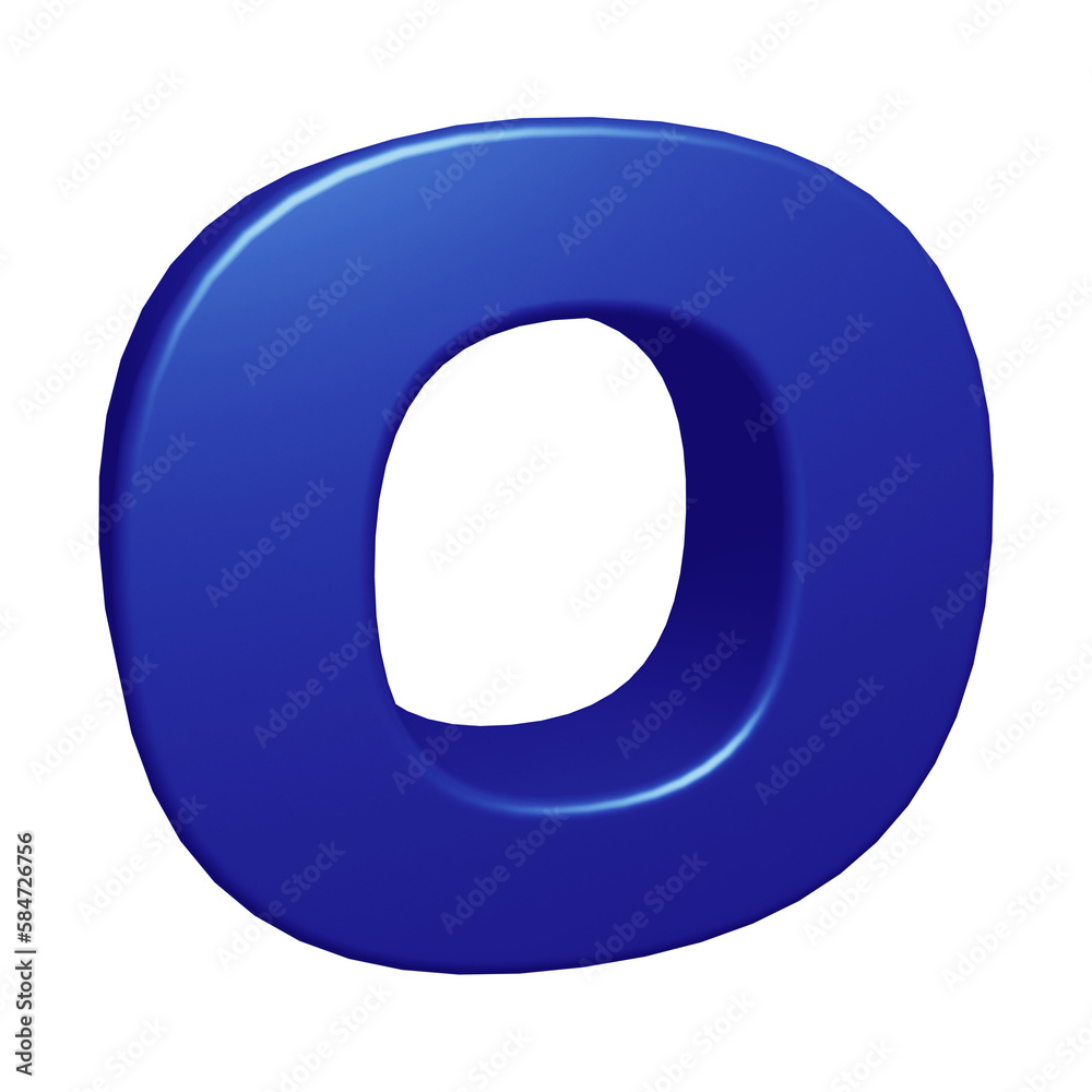 Blue alphabet letter o in 3d rendering for education concept Blue alphabet letter o in 3d rendering for education concept