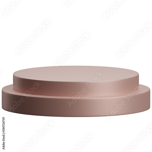 3d render of rose gold luxury circular podium product display element © ciaoaleandro
