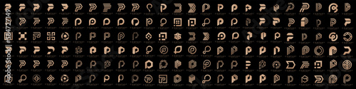 mega collection letters P logo design. modern creative monogram icon design inspiration.