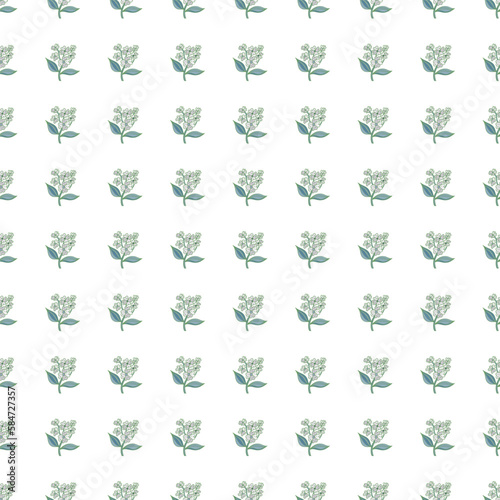 Seamless pattern with decorative flowers. Floral background. Cute plants endless backdrop.