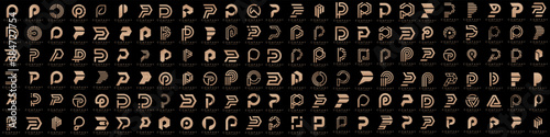 mega collection letters P logo design. modern creative monogram icon design inspiration.