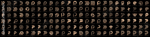 mega collection letters P logo design. modern creative monogram icon design inspiration.