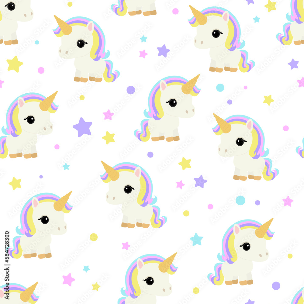 Seamless pattern cute little unicorn vector illustration Seamless pattern cute little unicorn vector illustration