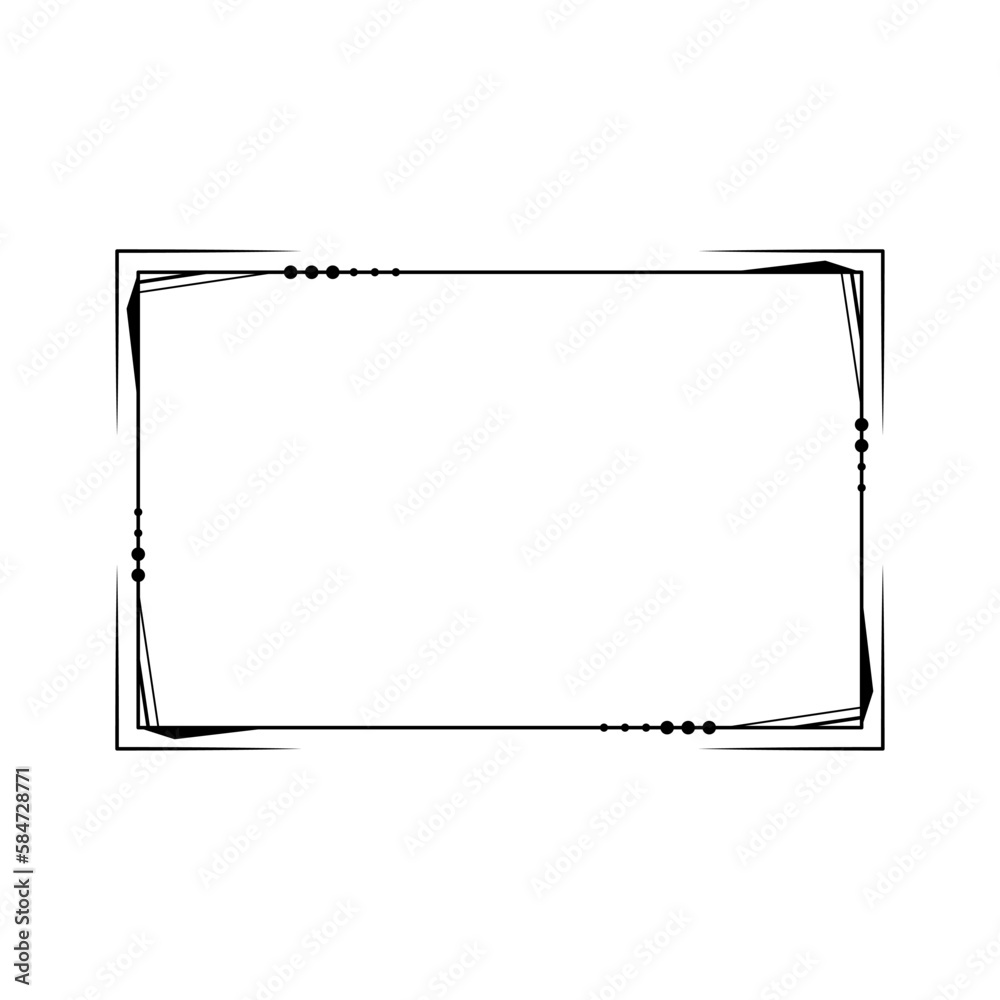 Abstract Black Simple Line Rectangular Frame Doodle Outline Element Vector Design Style Sketch Isolated Illustration For Wedding And Banner Abstract Black Simple Line Rectangular Frame Doodle Outline Element Vector Design Style Sketch Isolated Illustration For Wedding And Banner