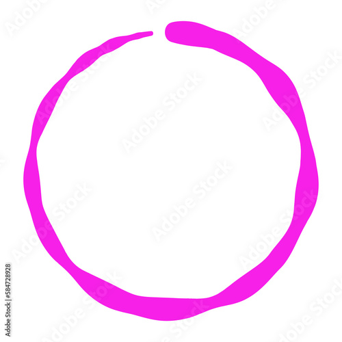 abstract magenta circle graphic element with copy space - transparent background
