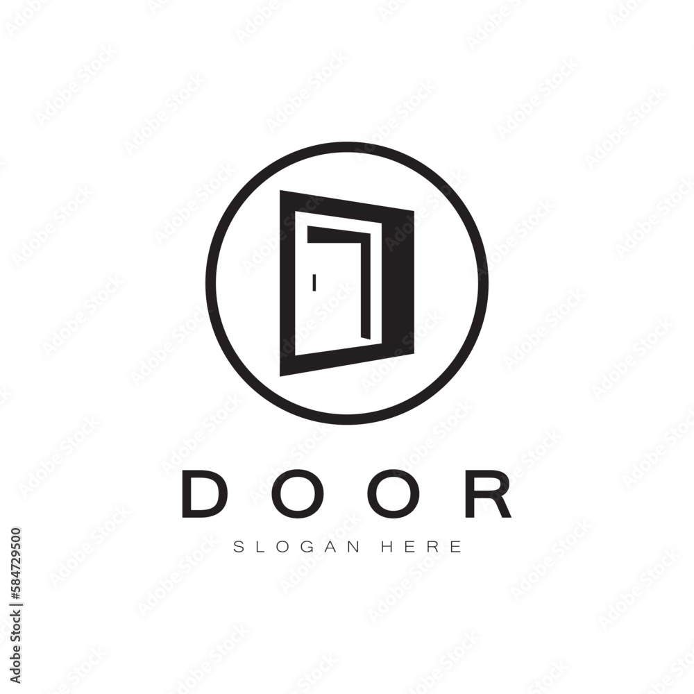 simple open door abstract logo, with geometric shapes,For building construction,contractors, business property and construction companies,vector. simple open door abstract logo, with geometric shapes,For building construction,contractors, business property and construction companies,vector.