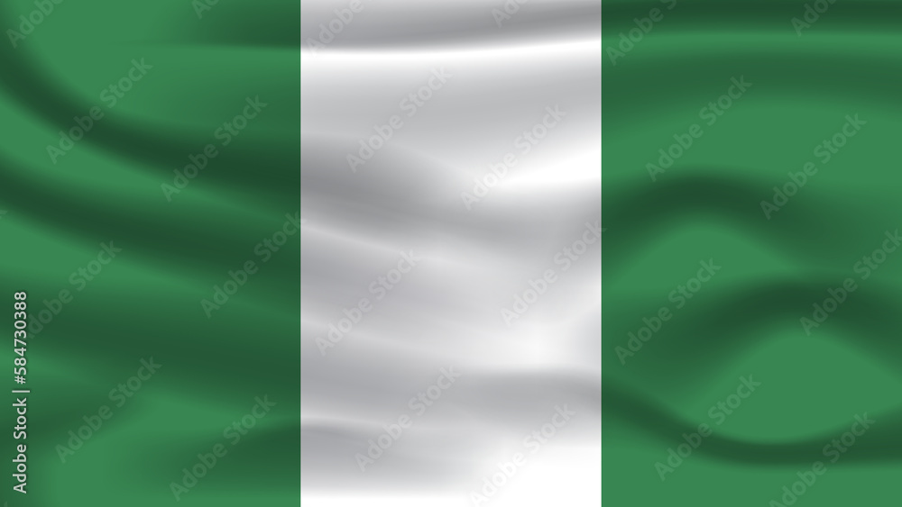 Illustration concept independence Nation symbol icon realistic waving flag 3d colorful Country of Nigeria