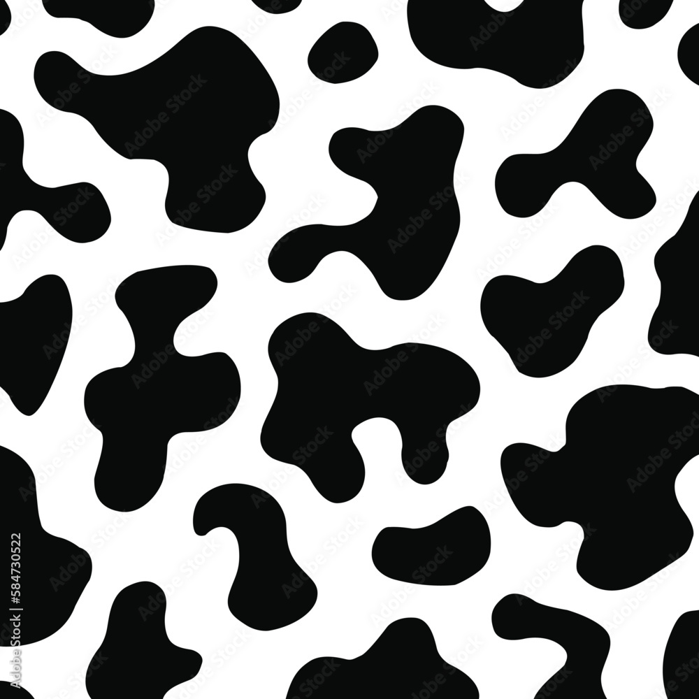 Cow print pattern vector. Seamless cow skin texture background