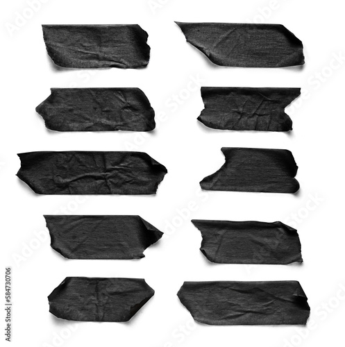 set of black adhesive tape for graphic designer and social media design	