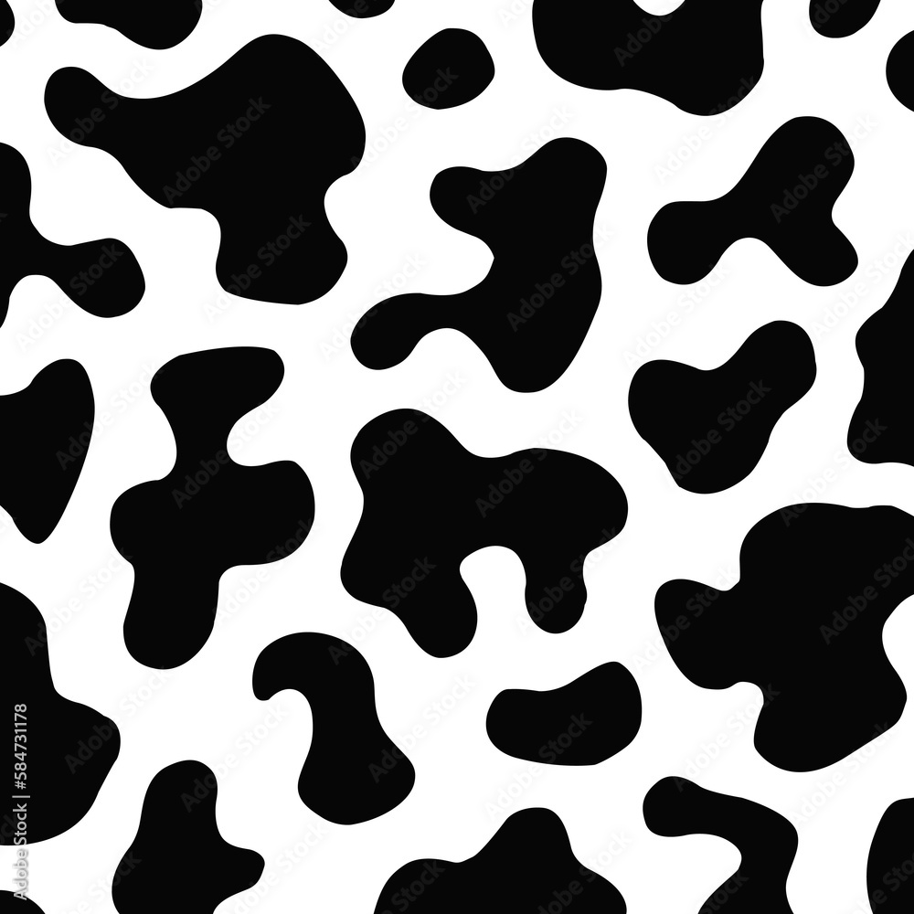 Cow print pattern background. Seamless cow skin texture
