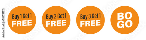 buy 1 get 1 free, bogo vector stickers, sale tag set
