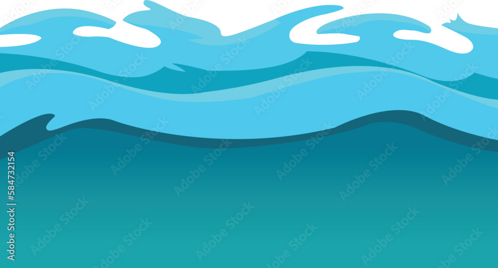 Blue ocean wave abstract background. Blue ocean wave vector illustration.