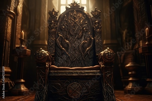 King Throne illustration image, generative ai