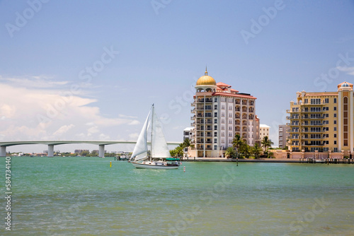 Sarasota Gulf Coast Boat, Bridge John Ringling Causeway