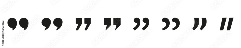 Set of quote mark. Commas vector icon. Quote commas icon. Speech mark. inverted commas symbol. Vector illustration Set of quote mark. Commas vector icon. Quote commas icon. Speech mark. inverted commas symbol. Vector illustration