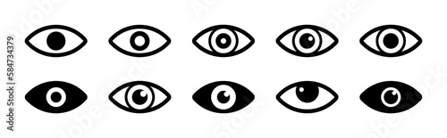 Eye icon vector set. Eyesight symbol. Eye silhouette - stock vector. EPS 10
