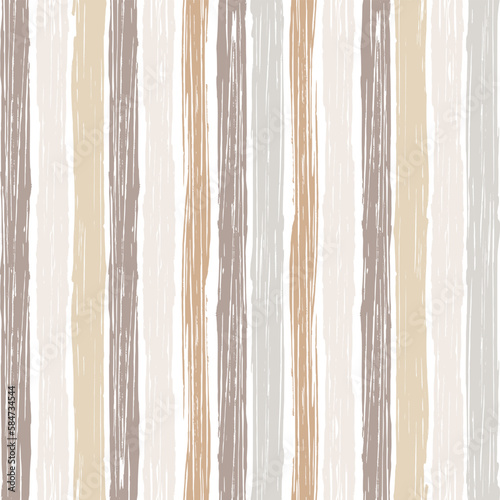 Stripes pattern, ocher striped seamless vector background, watercolor paintbrush lines, textured brush lines textile. shabby grunge stripes