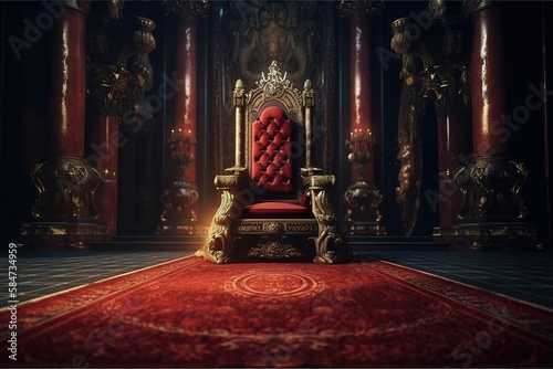 King Throne illustration image, generative ai photo