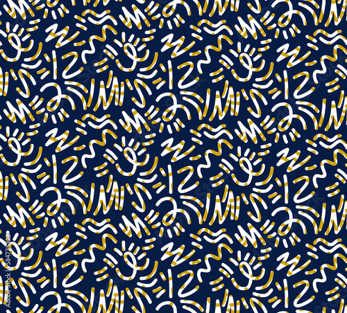 Seamless scribble pattern  striped modern pop art print.