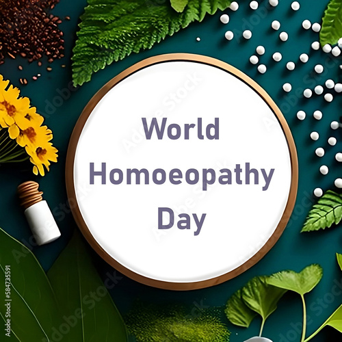 World Homeopathy Day, international Homeopathy Day, April 10th. generative ai photo