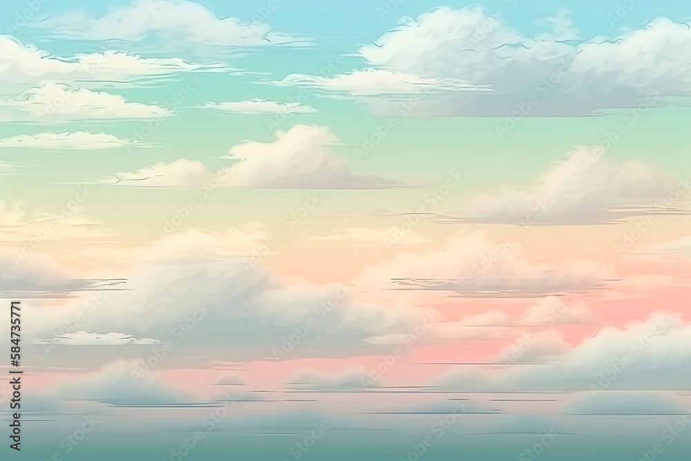 Fototapeta premium Pastel color of sky background. Illustration graphic design. Generative AI