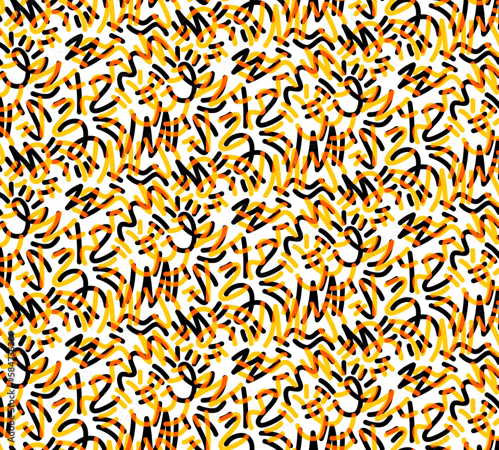 Seamless scribble pattern, striped modern pop art print. Seamless scribble pattern, striped modern pop art print.