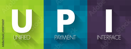 UPI Unified Payment Interface - system that powers multiple bank accounts into a single mobile application, acronym text concept background