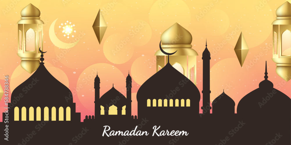 Ramadan kareem islamic banner background