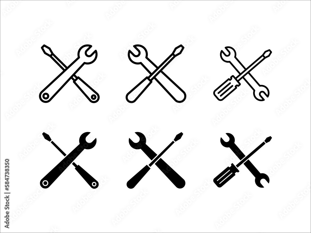 Repair icon vector, Tool icon symbol isolated, on white background, eps 10. Repair icon vector, Tool icon symbol isolated, on white background, eps 10.