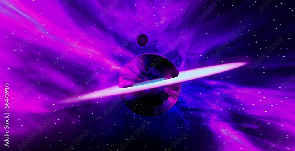 Naklejka premium bright planets cosmos universe stars 3d
