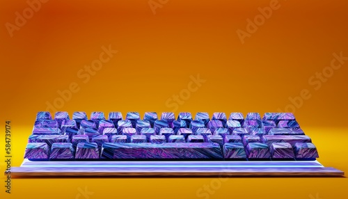 bright keyboard with 3d art pattern photo