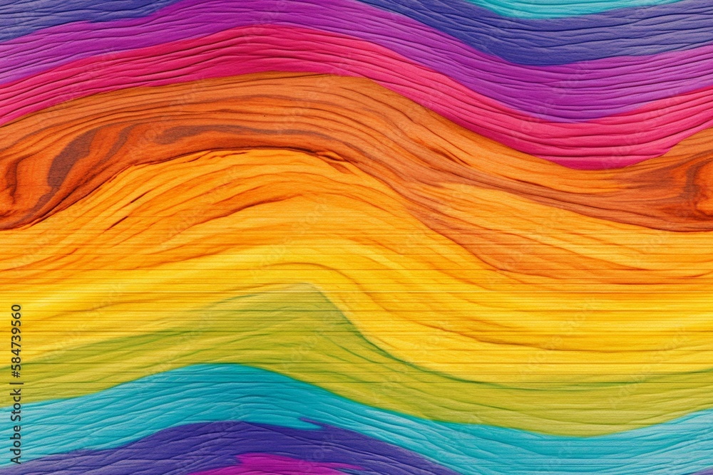 A bright and colorful rainbow wood texture with vibrant hues, seamless pattern Generative AI A bright and colorful rainbow wood texture with vibrant hues, seamless pattern Generative AI