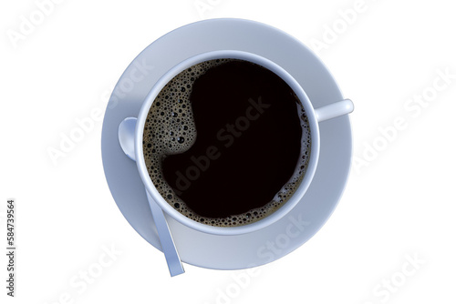 Hot coffee cappuccino in ceramic cup isolated on white background, clipping path included 
