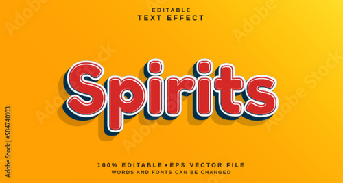 Editable text style effect - Spirits text style theme.