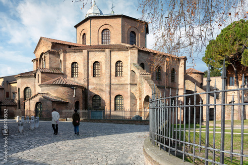 Ravenna. Esterno con cancellata del giardino della Basilica paleocristiana di San Vitale
 photo