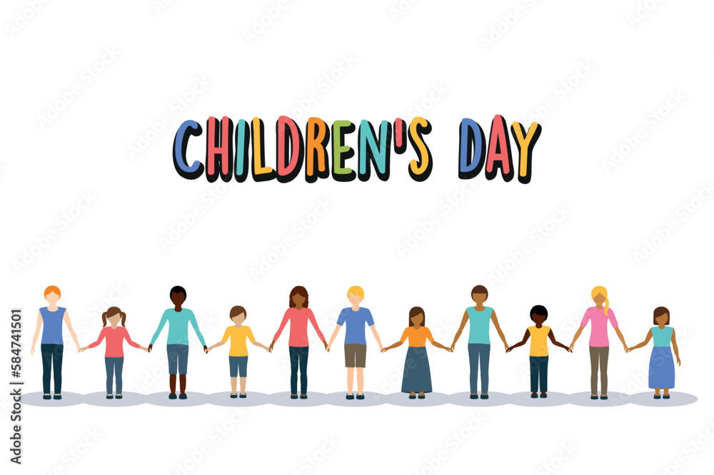children's day save future childhood concept children group