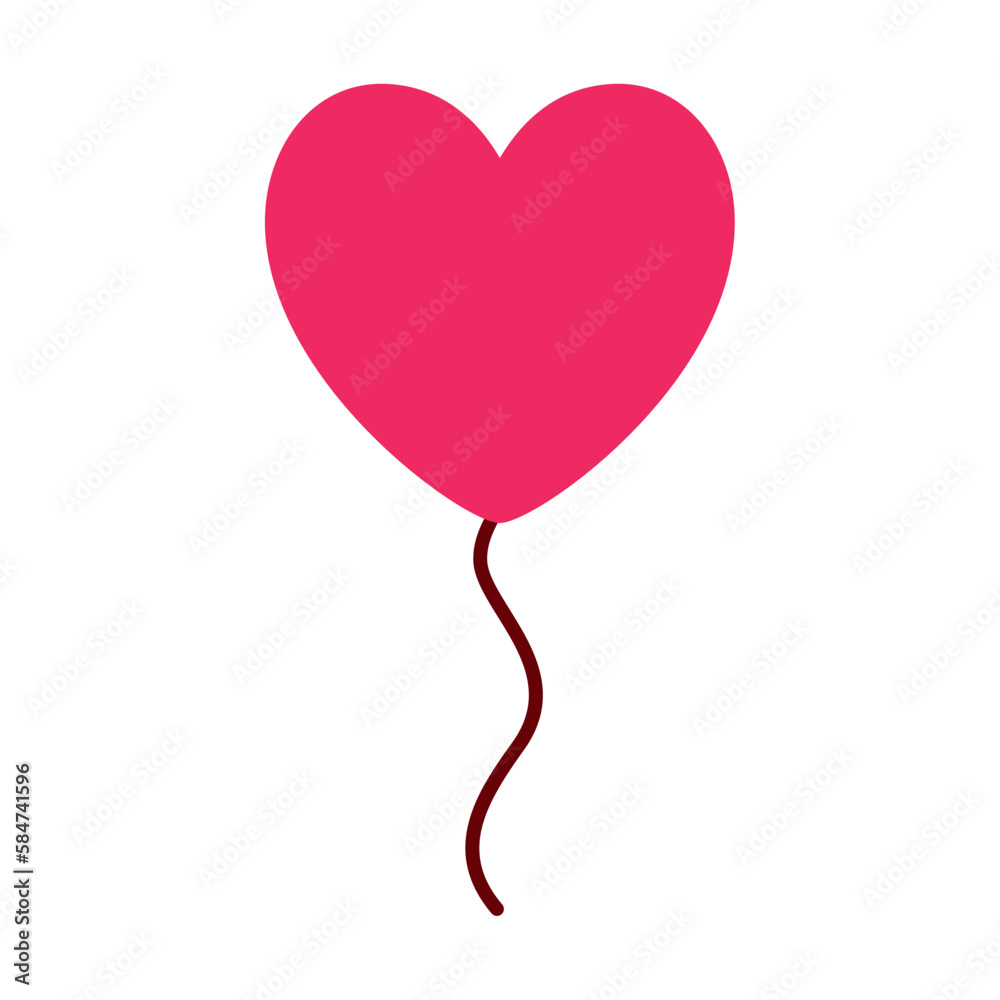heart shaped balloon vector icon with white background heart shaped balloon vector icon with white background