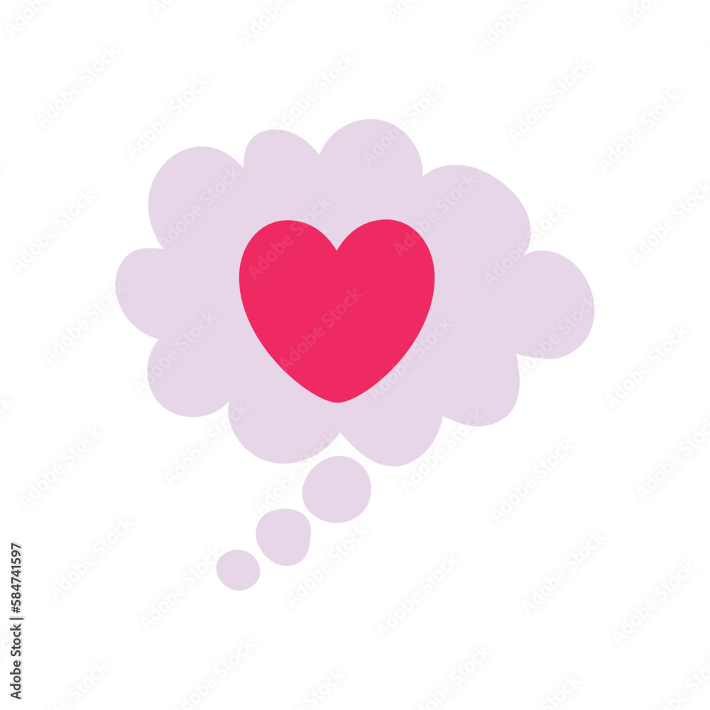 vector icon of dialog clouds with drawing of heart valentines day
