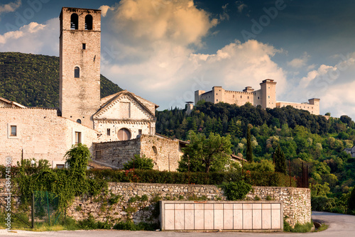 Spoleto. Chiesa e Monastero di San Ponziano verso la Rocca di Albornoz. photo