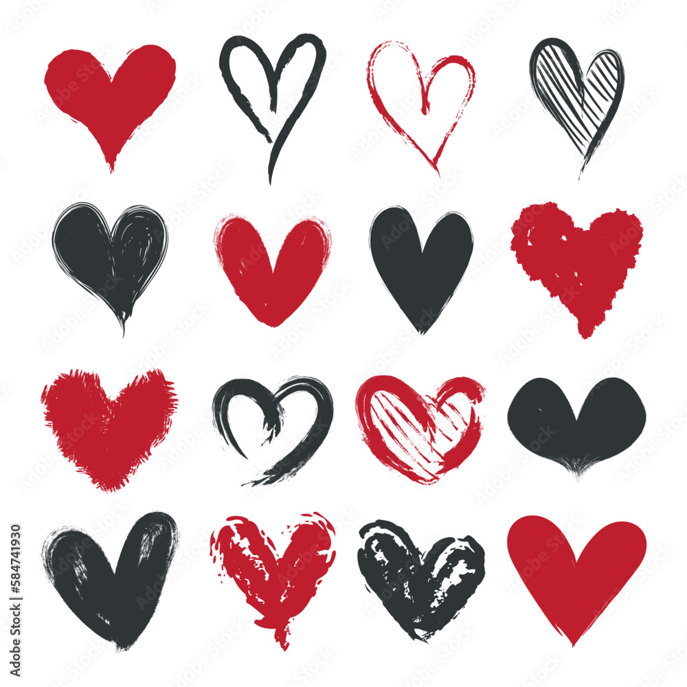 hearts vector icon with white background