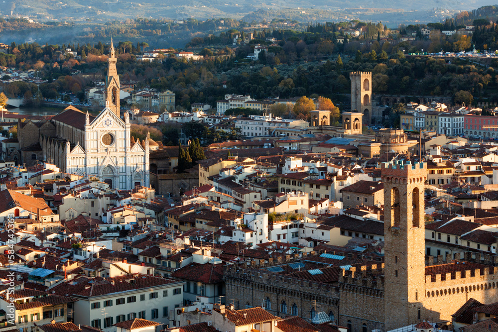 Firenze, Veduta dal Campanile di Giotto verso la Basilica di Santa Croce di Firenze
