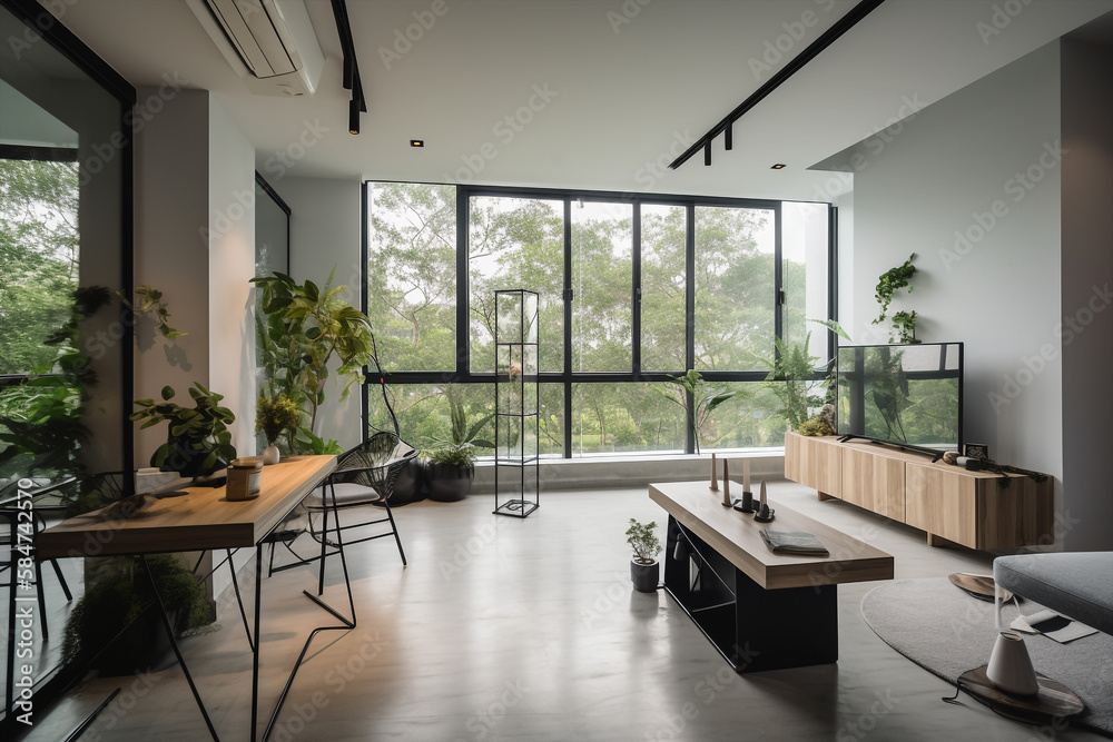 Sustainable green eco friendly home interior. Sustainable green eco friendly home interior.