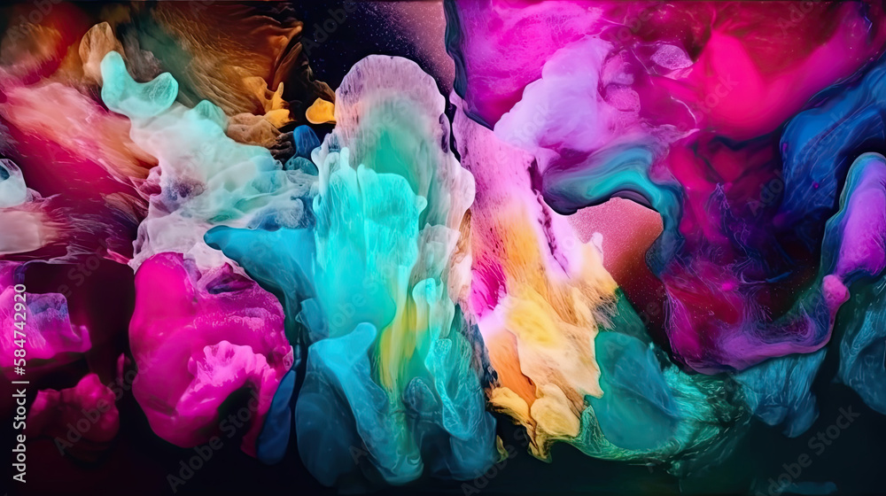 Fototapeta premium Alcohol Inks Abstract VII generative AI