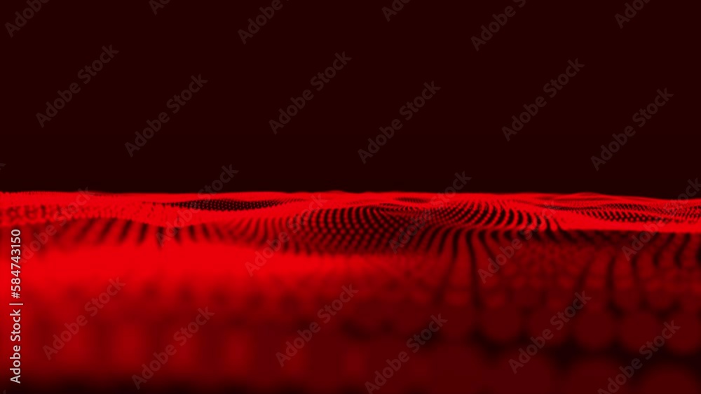 red abstract background.  Red color abstract background with dynamic elements of waves. Dots Wave Abstract Digital Technology Background. Abstract trapcode mir white color dots wave isolated 