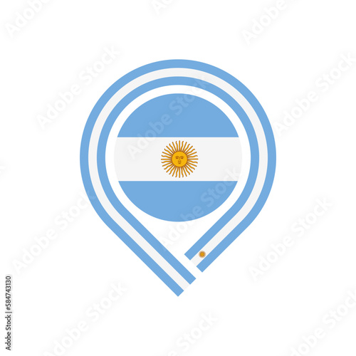 map pin icon of argentinian flag. vector illustration isolated on white background