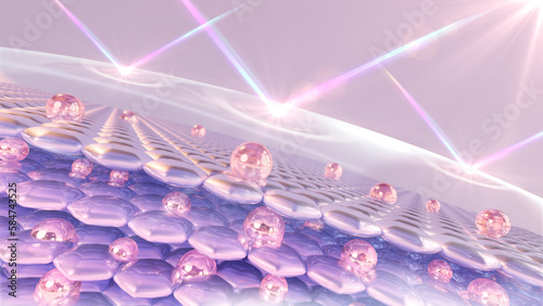 Wallpaper Mural UV-protected 3D rendering of skin cells. Serum is absorbed via the skin and reduces sagging skin cells. moisturizing cream for lighting Dark skin tone gave way to bright. Torontodigital.ca