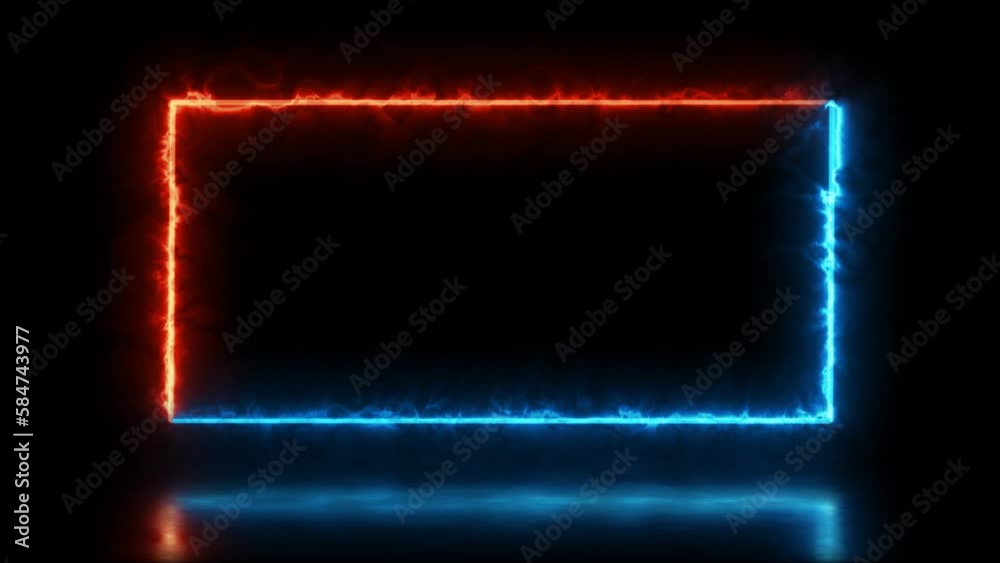 Abstract animated light Neon effect rectangle frame overlay Loop background for presentation Abstract animated light Neon effect rectangle frame overlay Loop background for presentation
