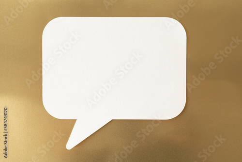 Empty speech bubble hands feedback communication.